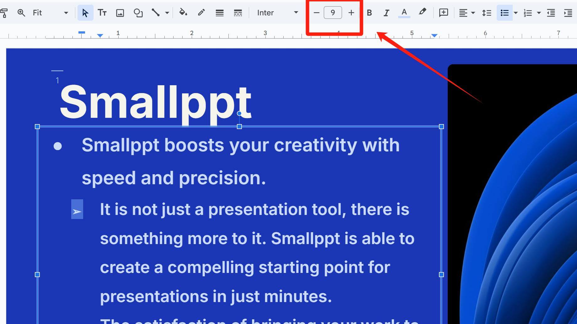 Make a Bullet Point on Google Slides