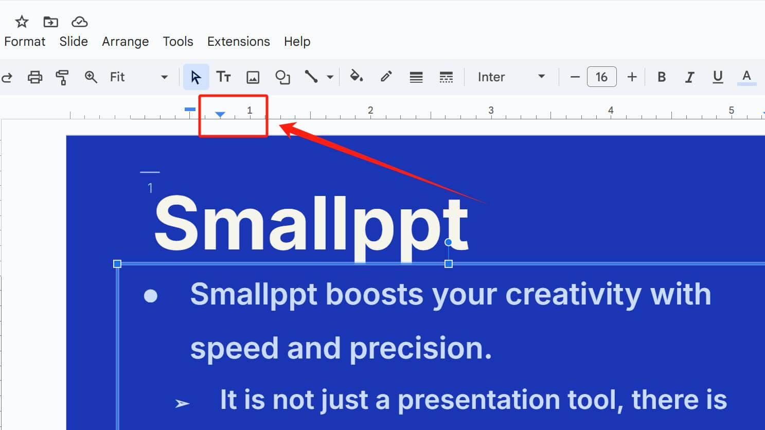 Make a Bullet Point on Google Slides