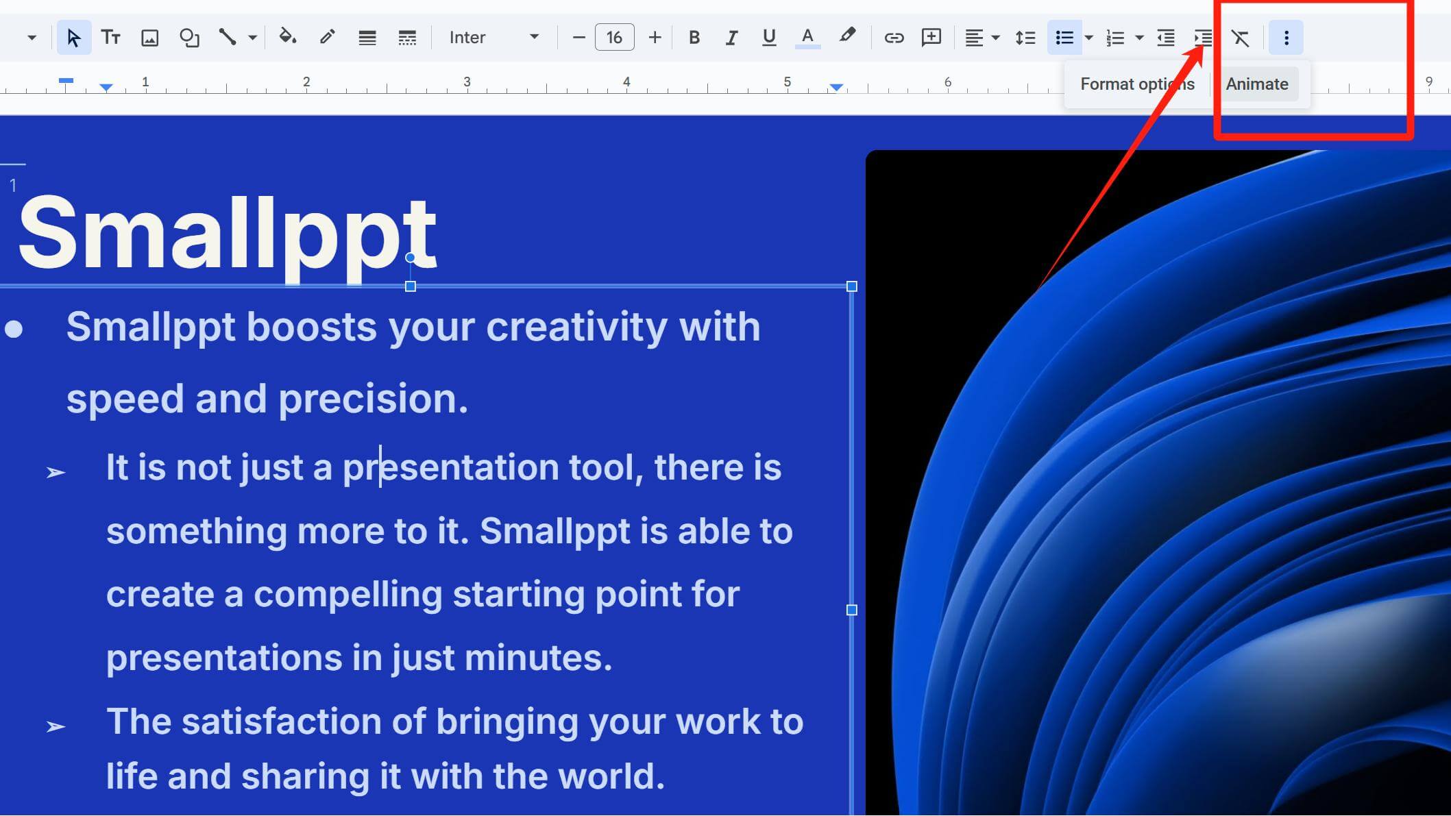 Make a Bullet Point on Google Slides