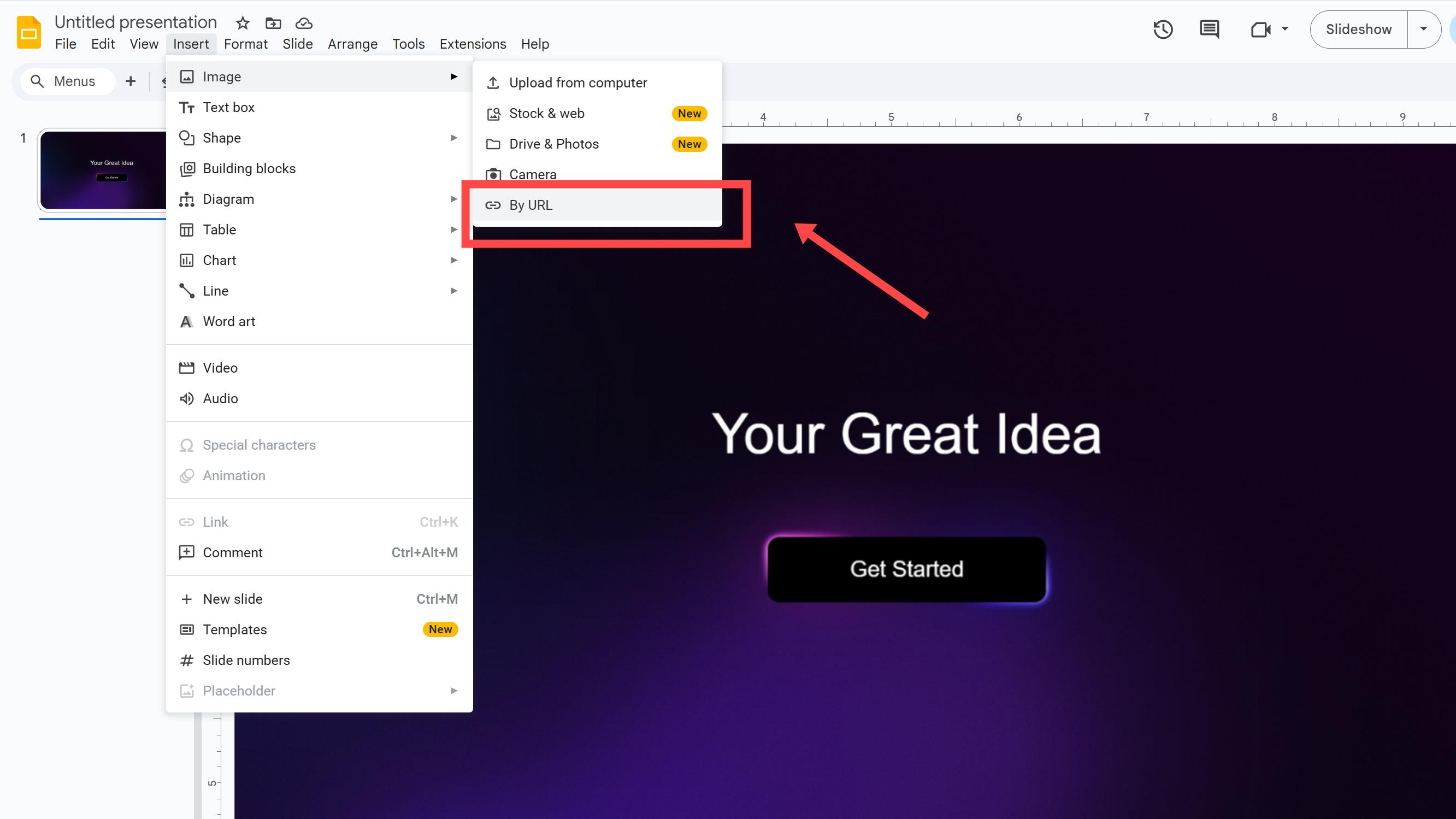 Comment insérer des images dans Google Slides