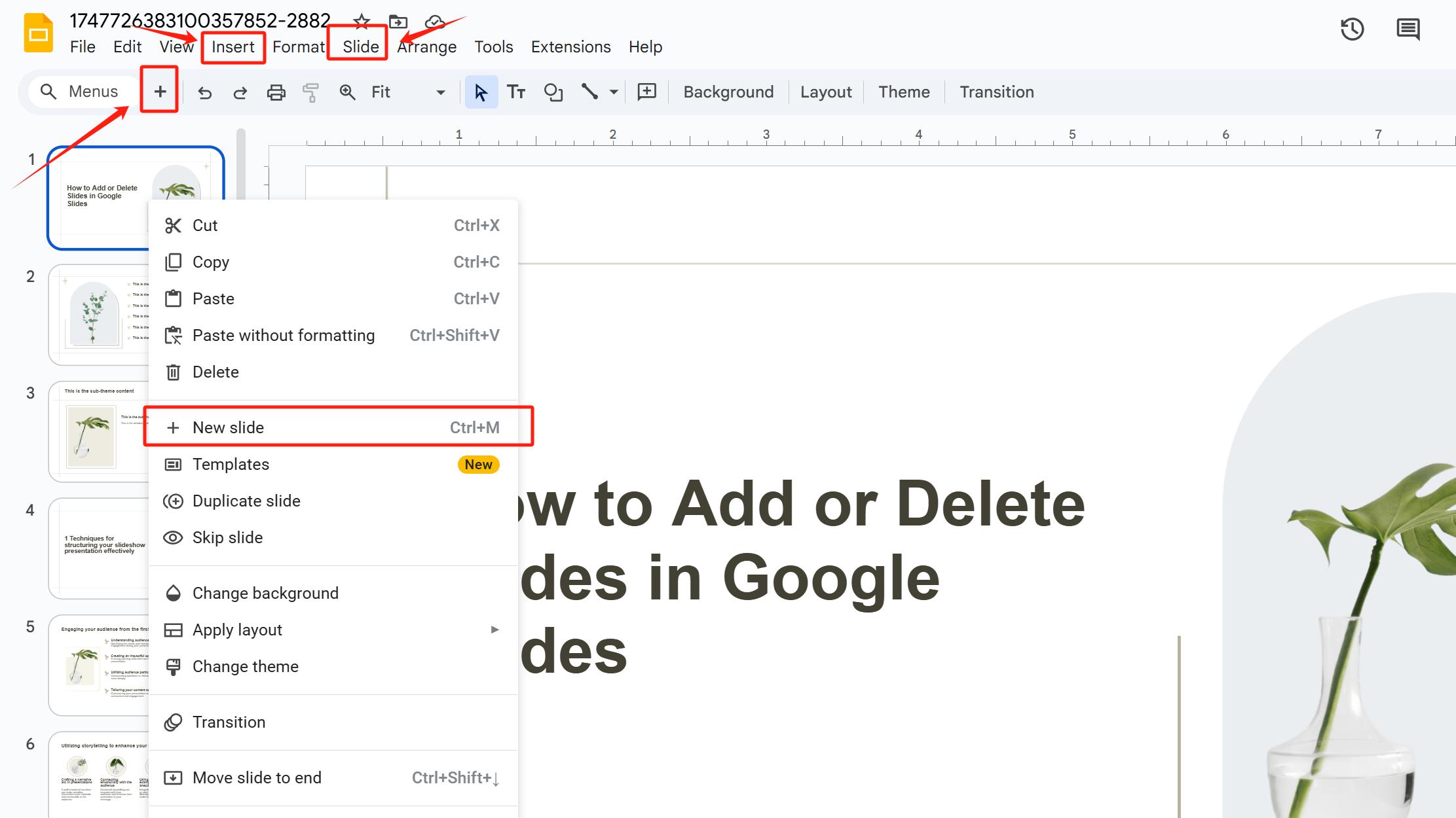 How to Add or Delete Slides in Google Slides