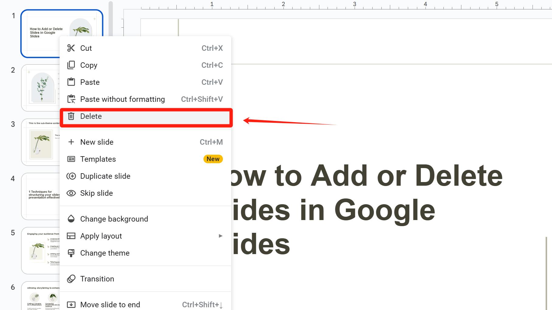 How to Add or Delete Slides in Google Slides