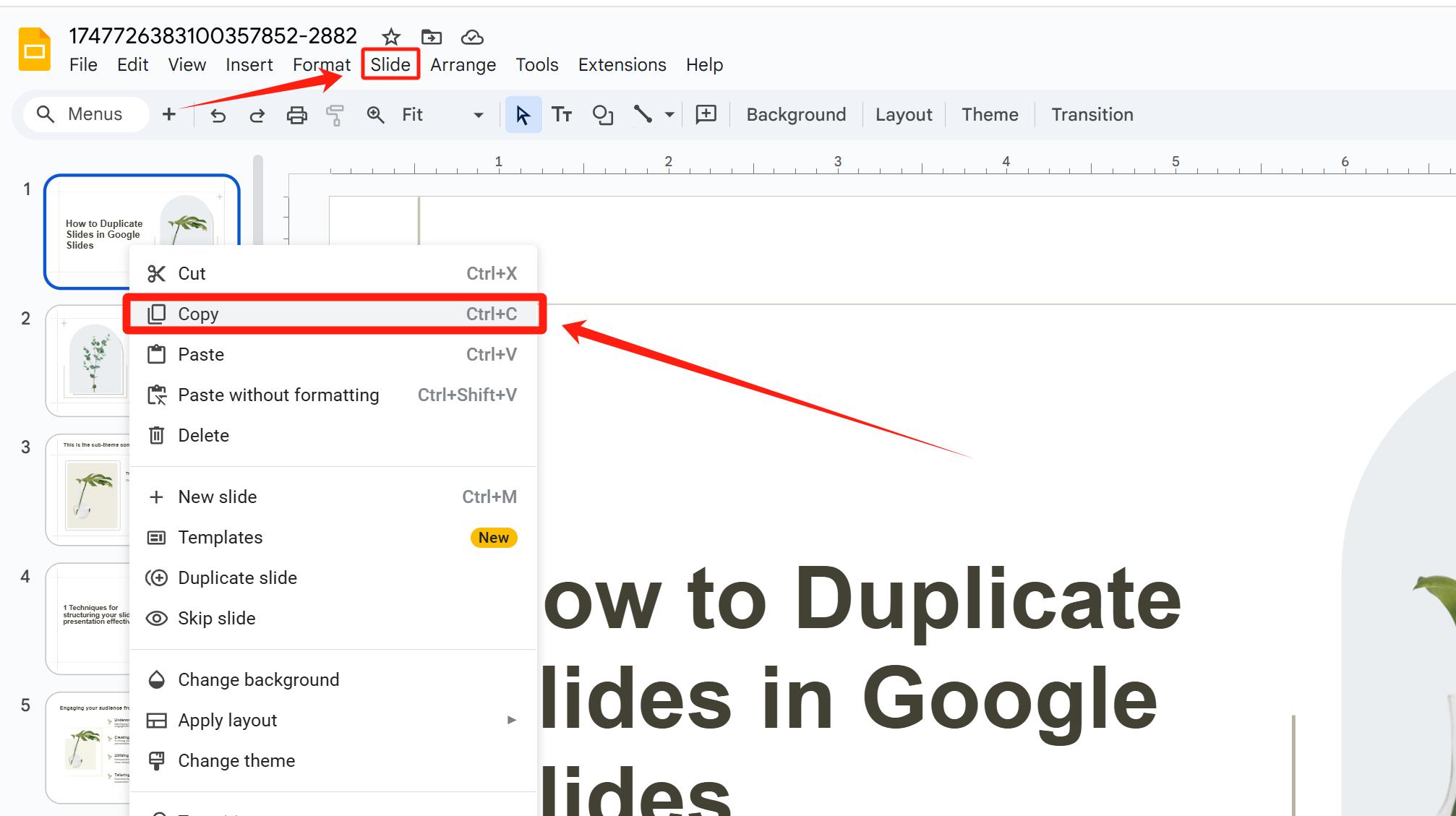 How to Duplicate Slides in Google Slides