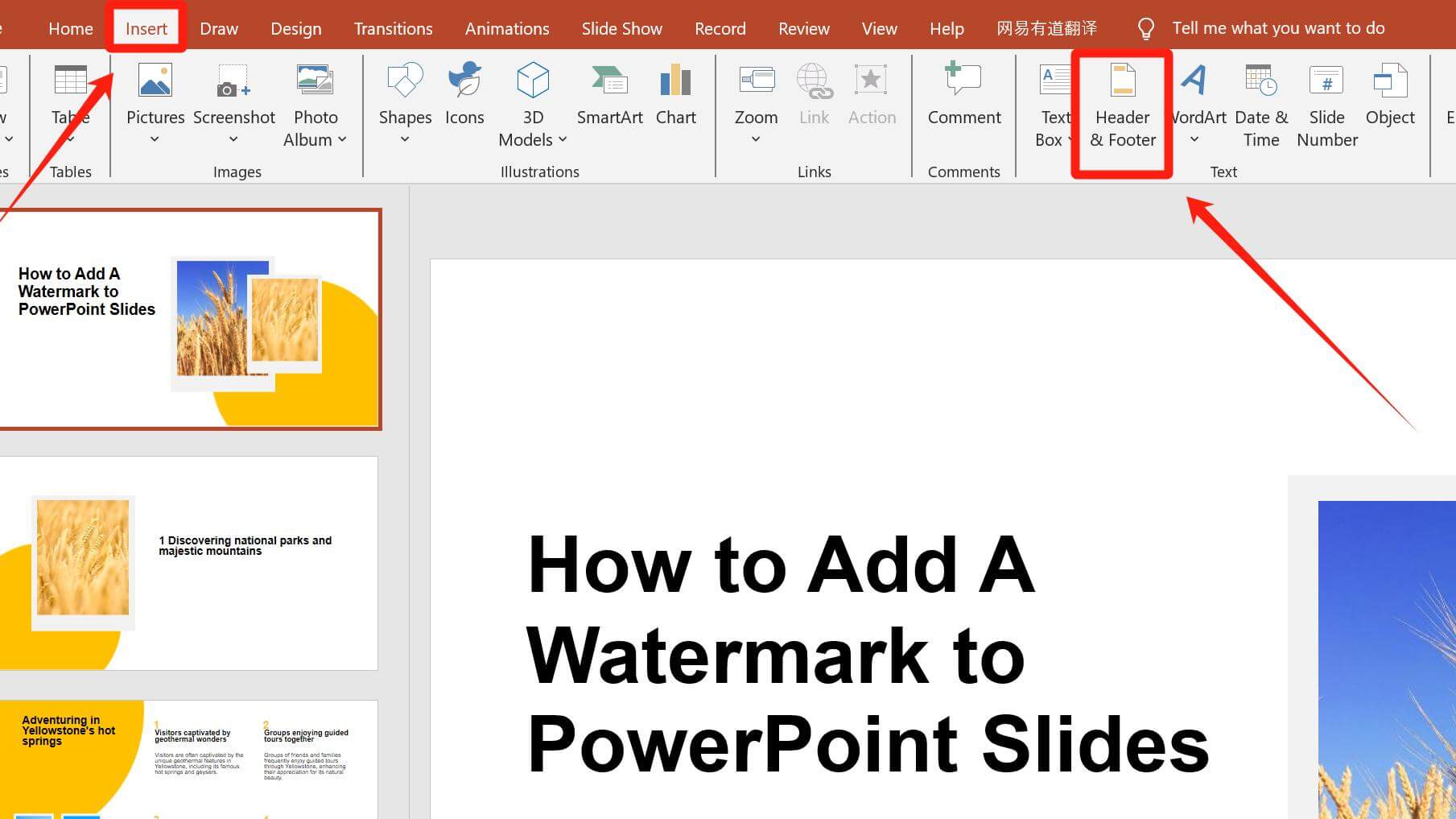 Adding Text Watermark via Header/Footer