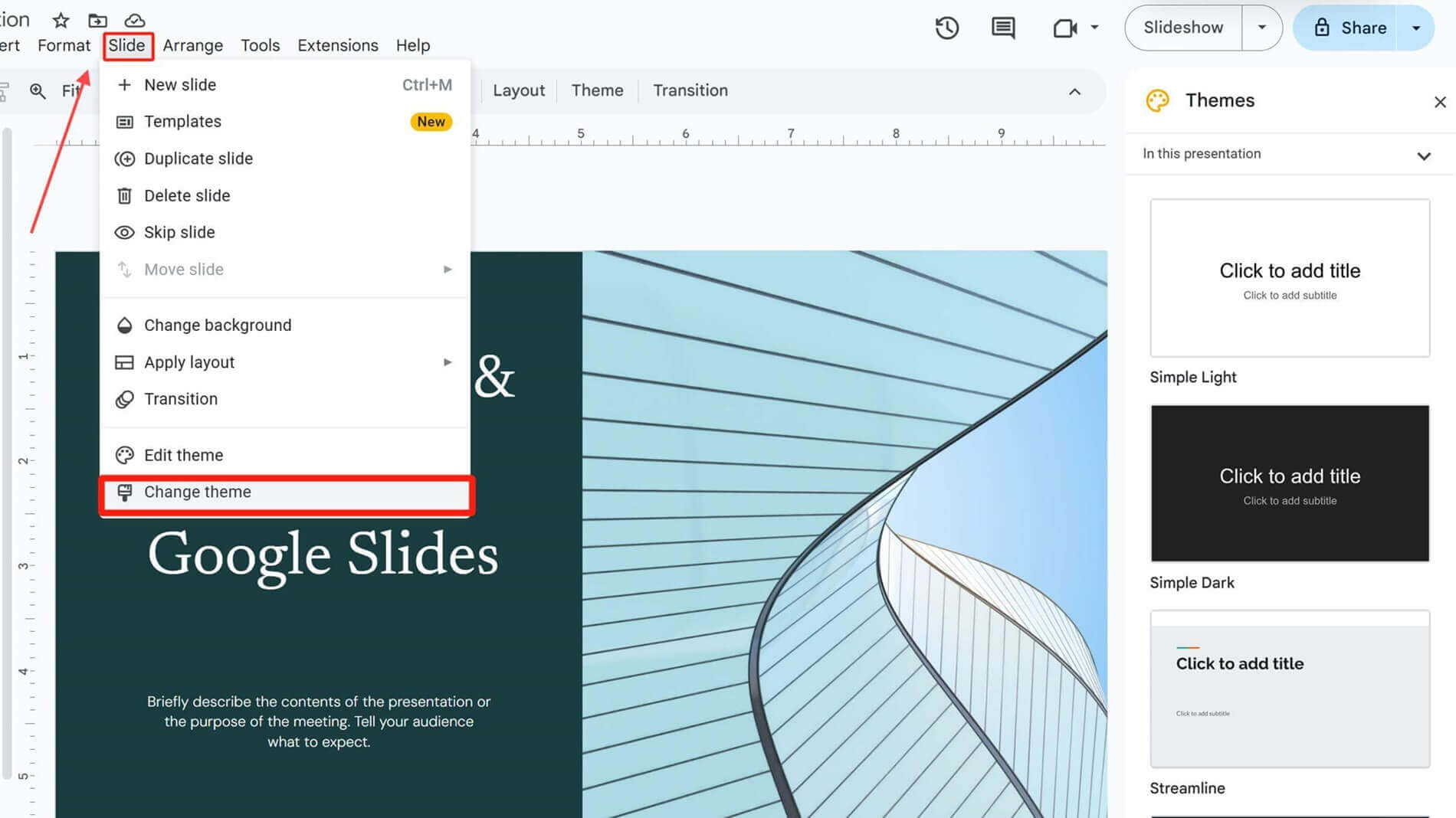How to Change Themes in Google Slides