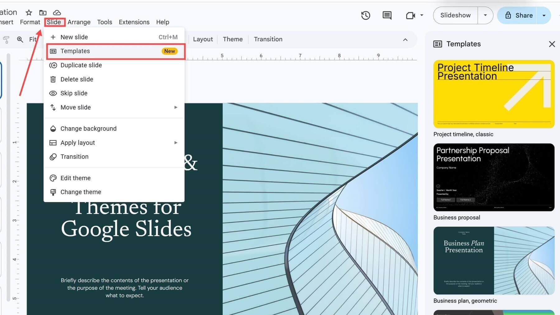 Use Templates in Google Slides 