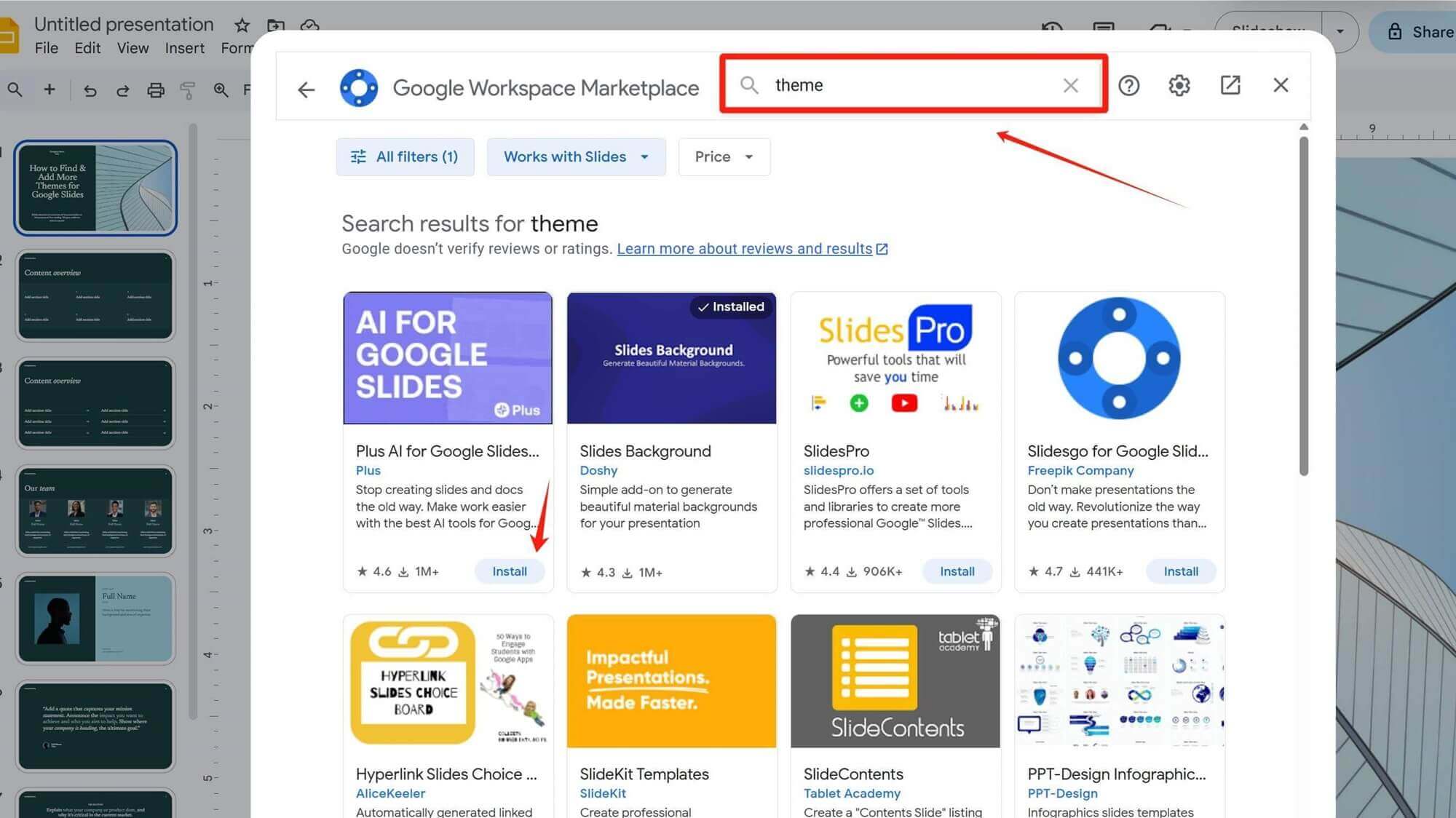 Use Google Slides Add-ons to Find More Themes​​