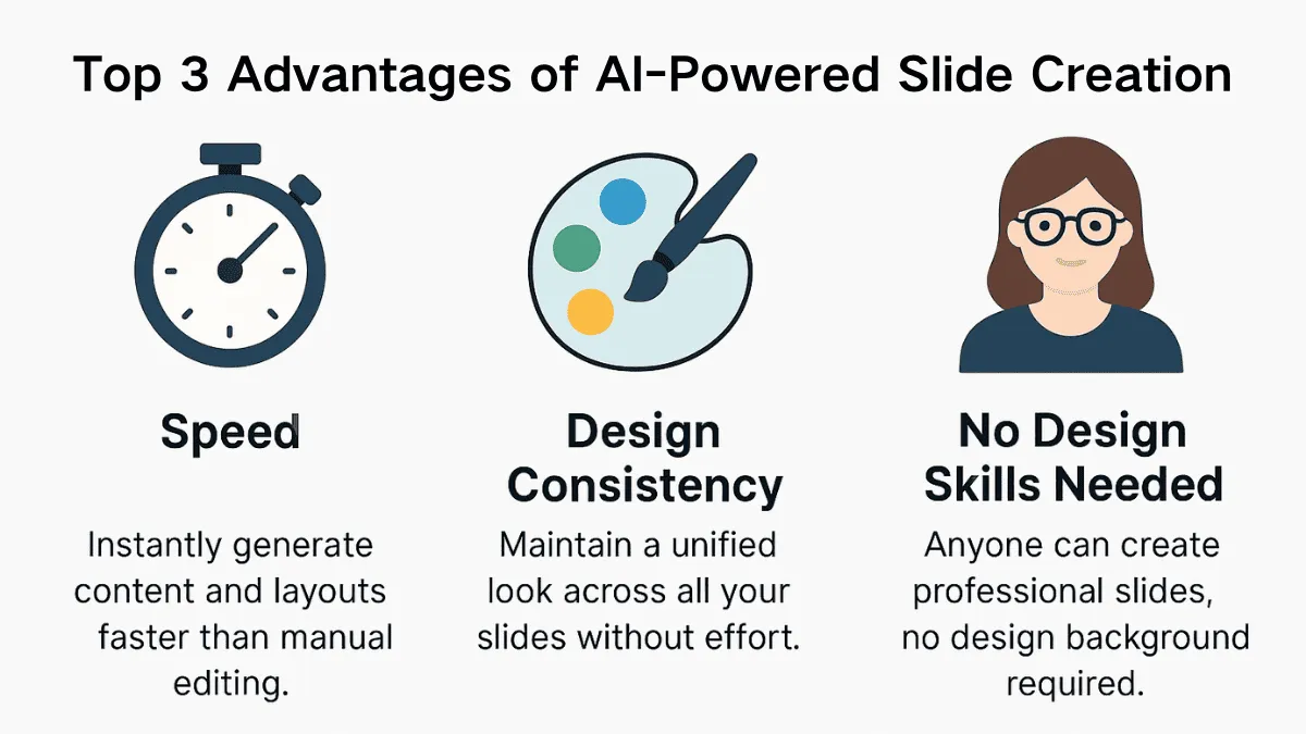Top 3 advantages of AI- powered slide creation