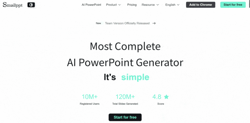 تدفق إنشاء شرائح Smallppt