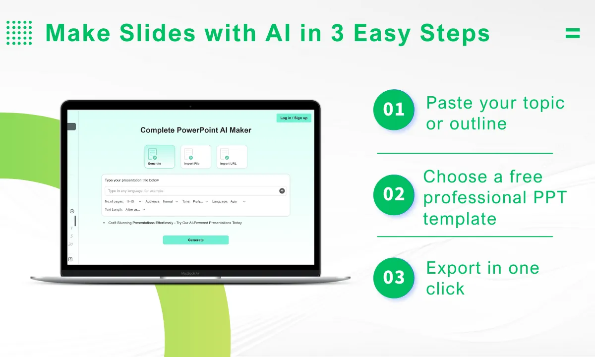 Make slides with AI in three easy steps