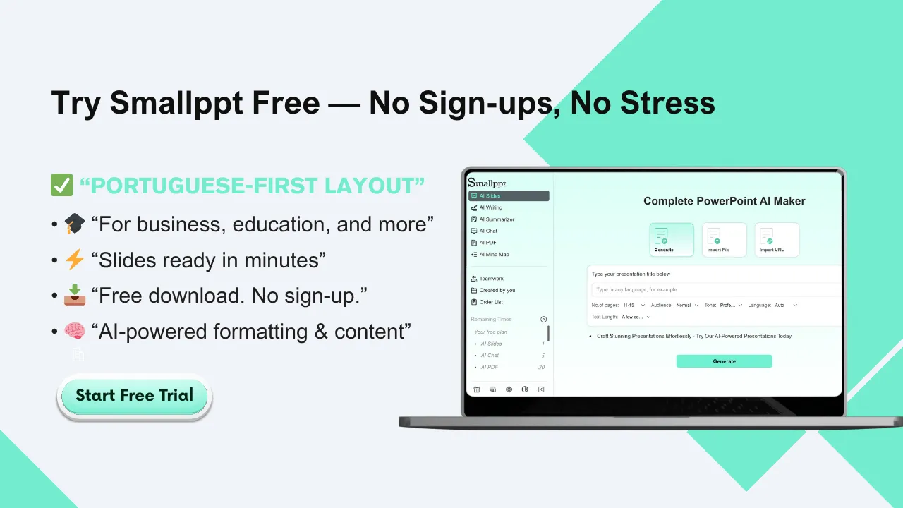 Recommended use of free AI PPT generation tool Smallppt