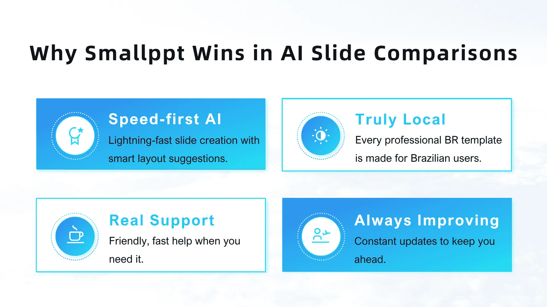 لماذا تفوز Smallppt في مقارنة شرائح الذكاء الاصطناعي؟