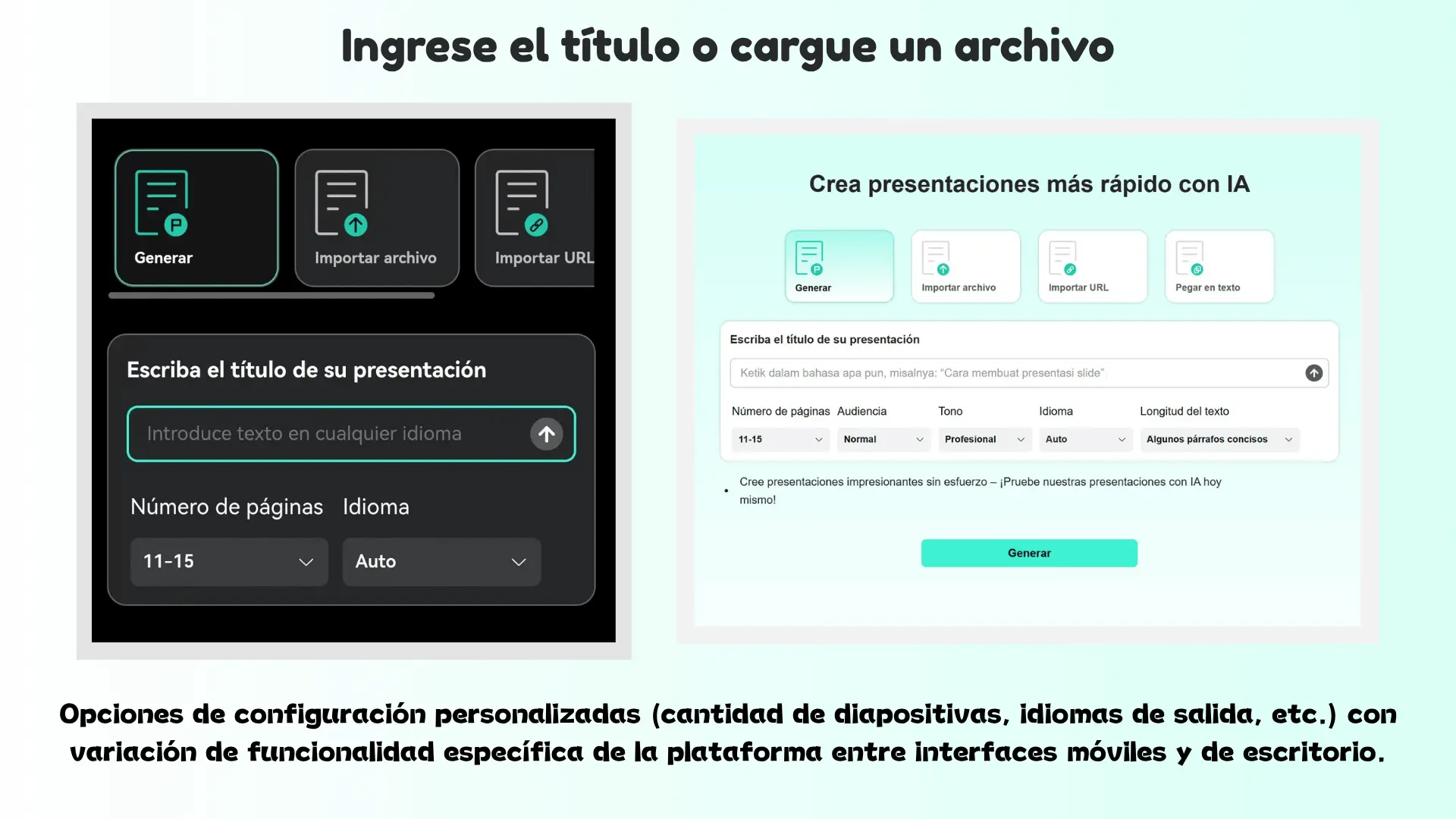 Ingrese el título o cargue un archivo