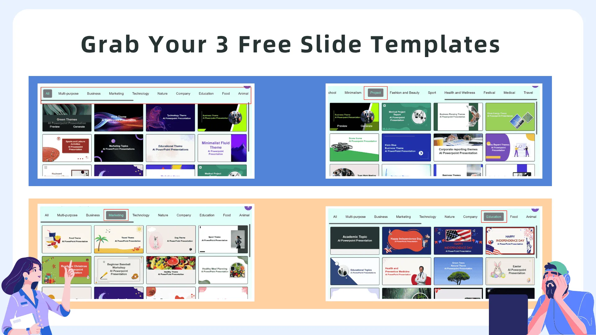 Grab your three free slide templates.