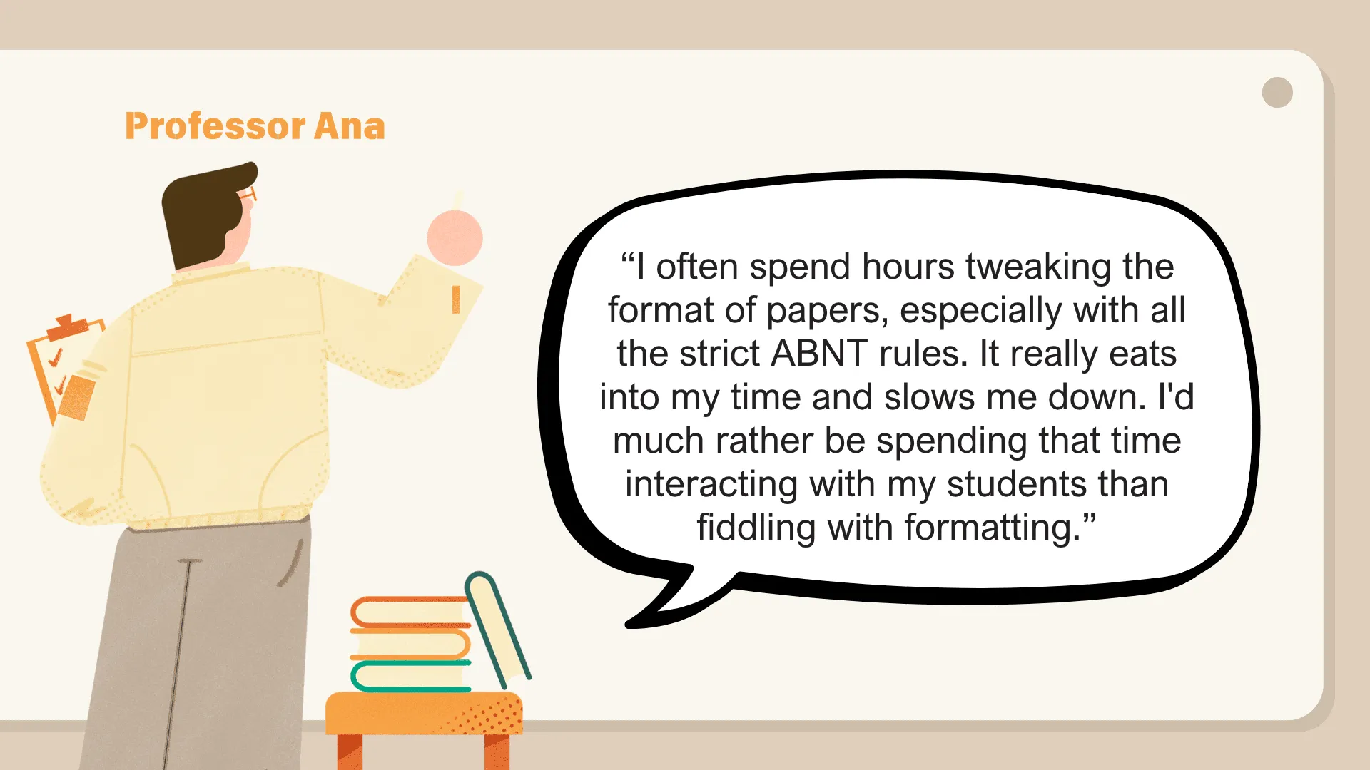 A Brazilian teacher encountered a problem while creating a slideshow.