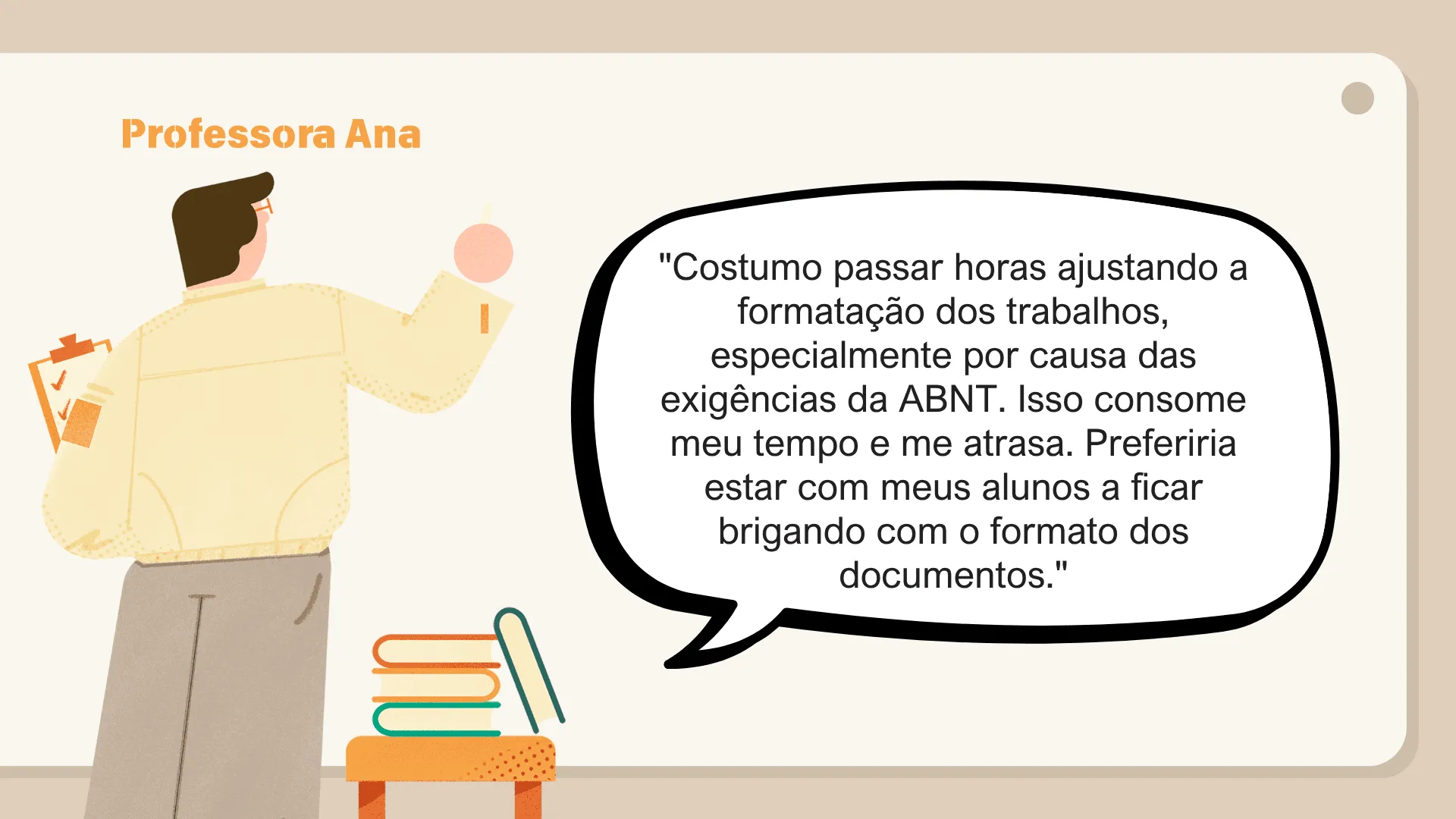 A Brazilian teacher encountered a problem while creating a slideshow.