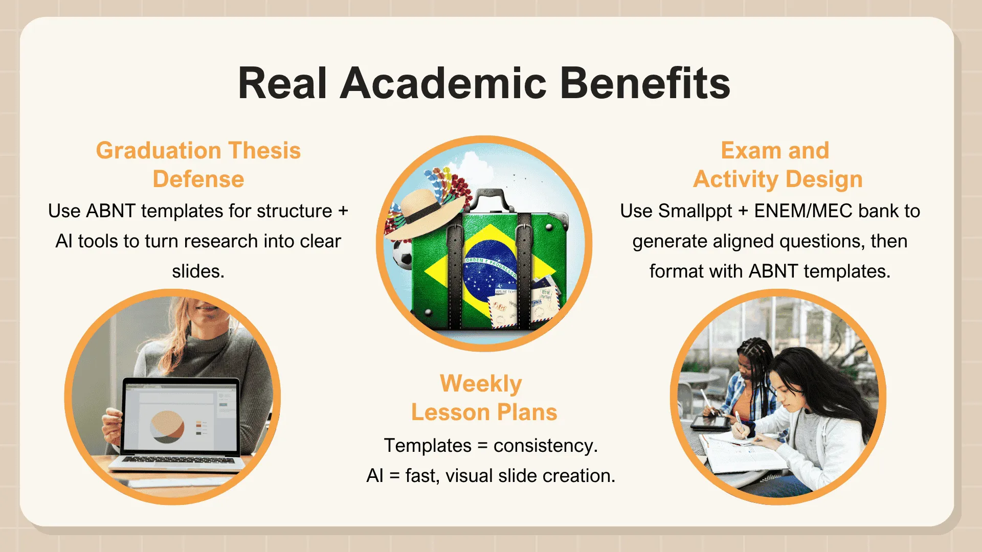 Real-world examples of using AI slides to benefit from it.