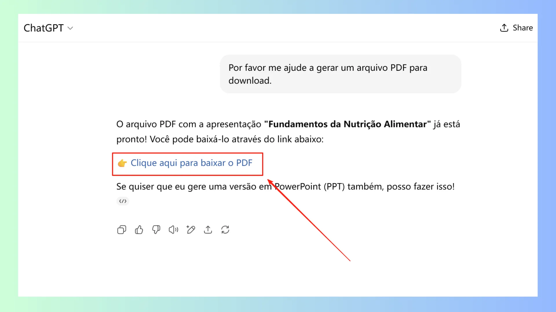 Step 2 of creating a slideshow using ChatPPT and Smallppt