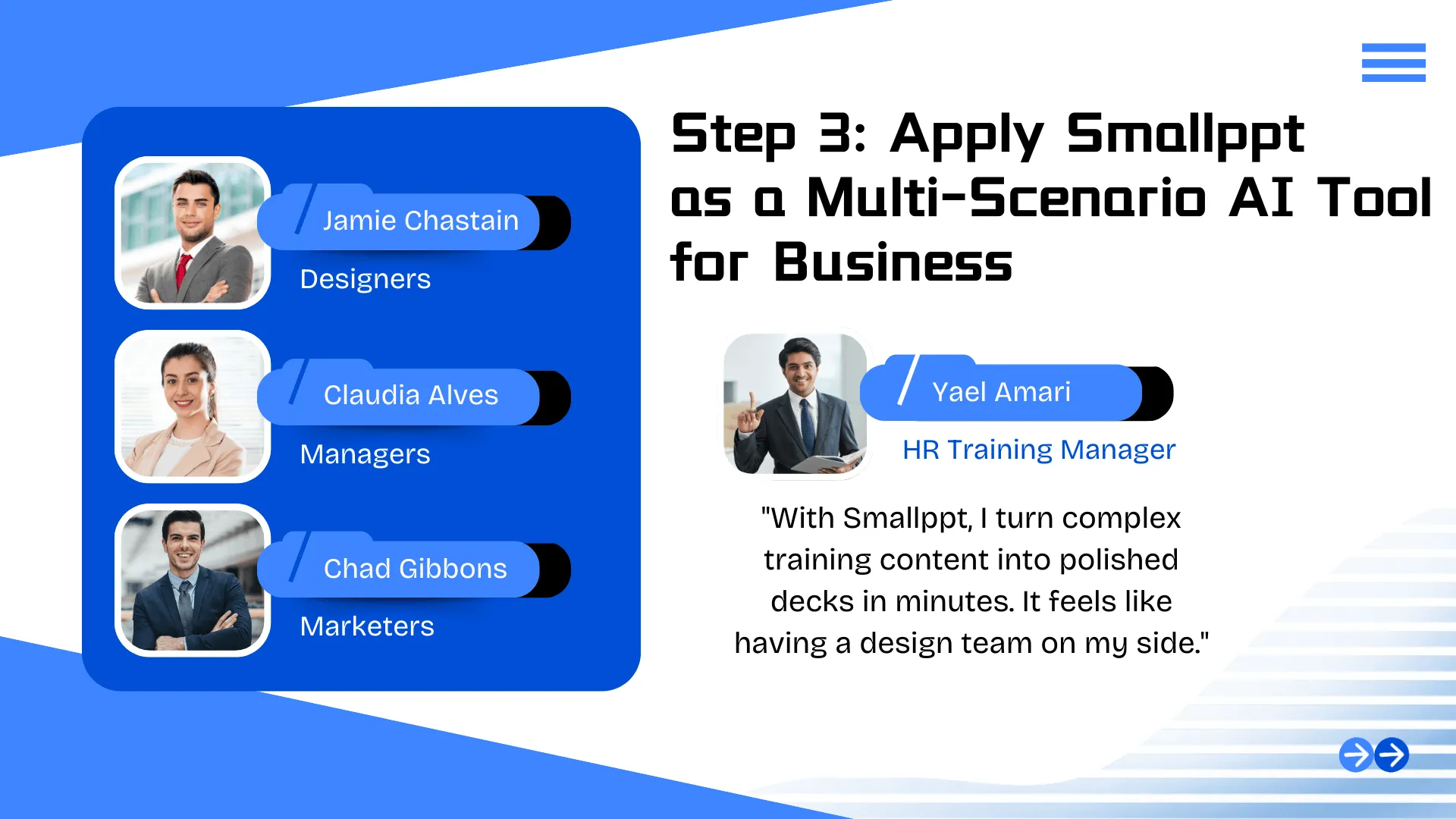 Passo 3 usando o Smallppt como uma ferramenta de IA multi-situação para negócios