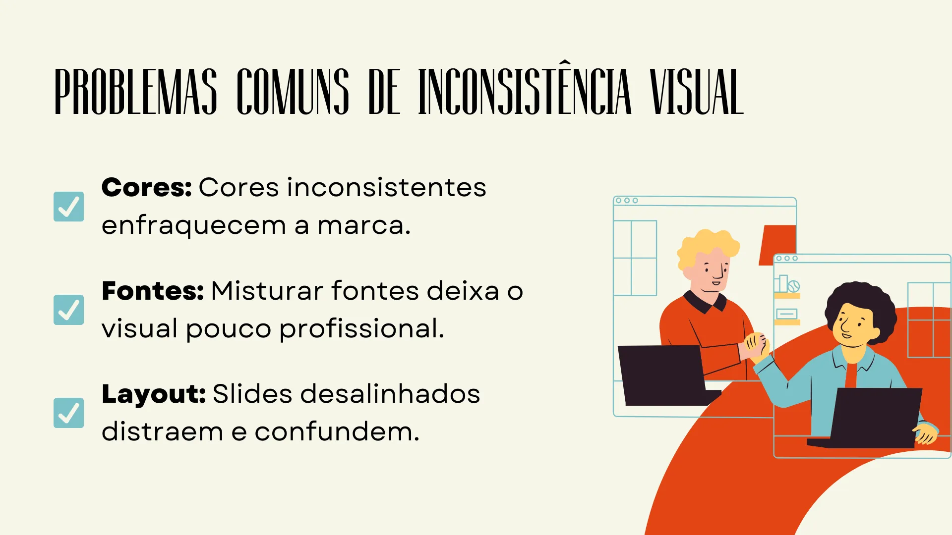 Common visual inconsistencies in team presentations