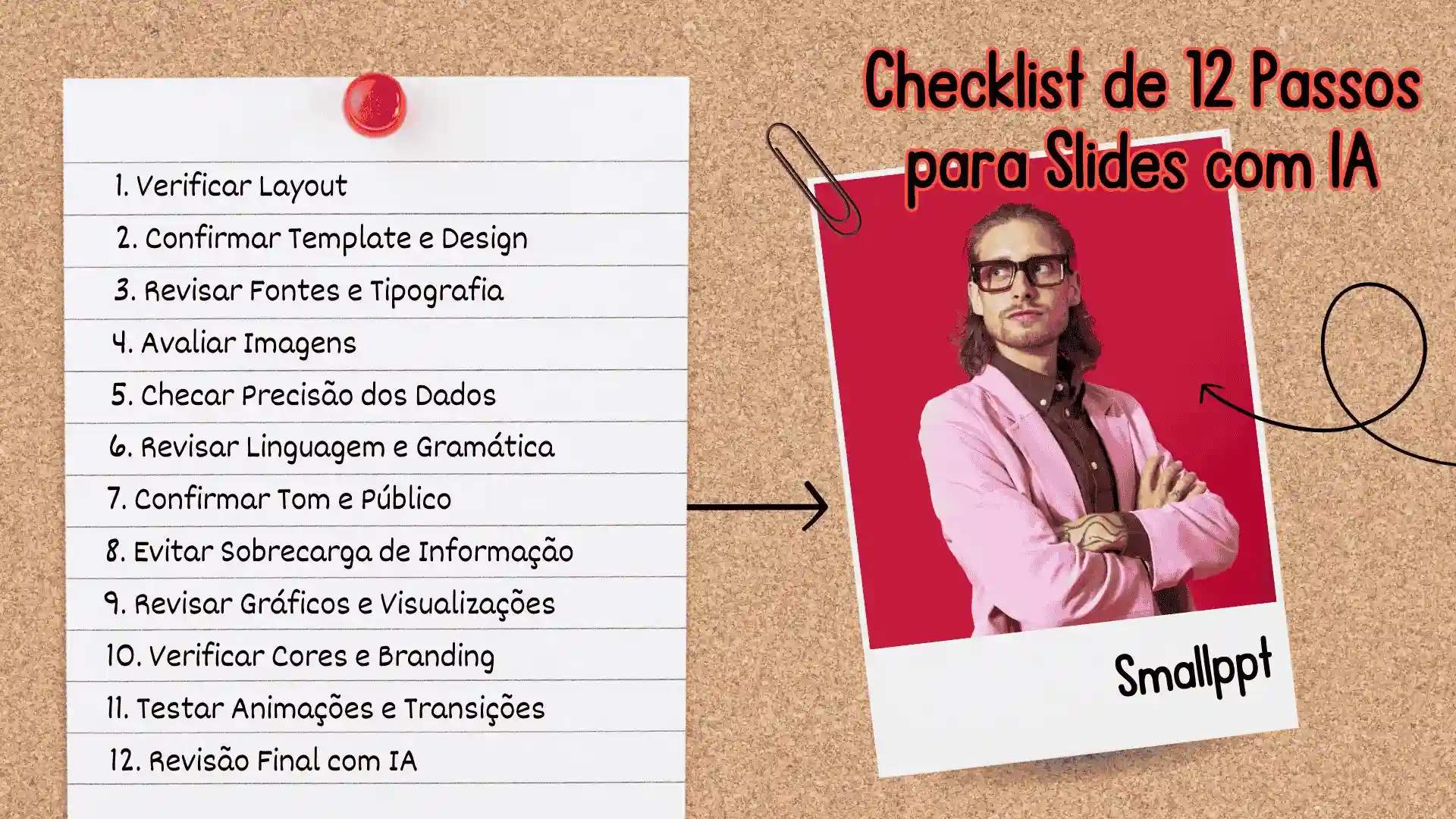 12-step checklist for AI presentation slides •