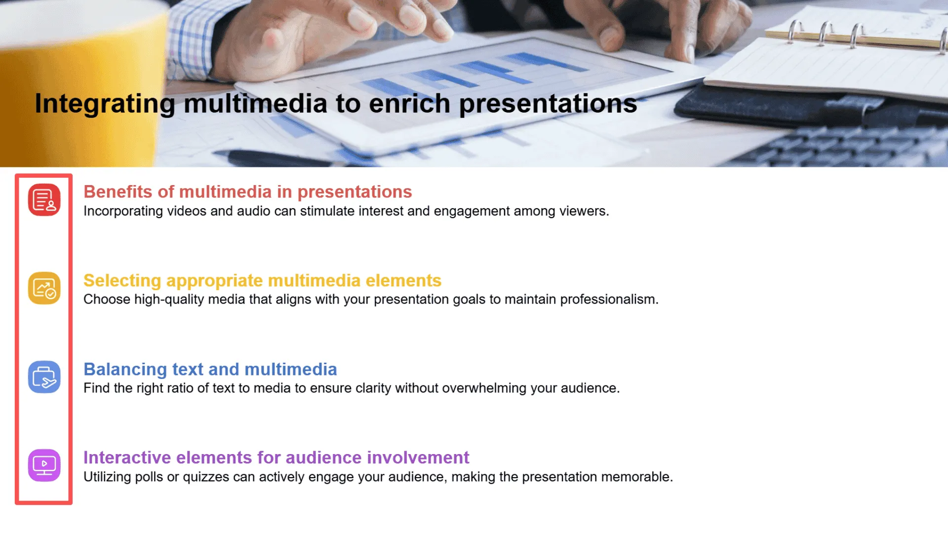 Limit text on each Google Slides slide for clarity