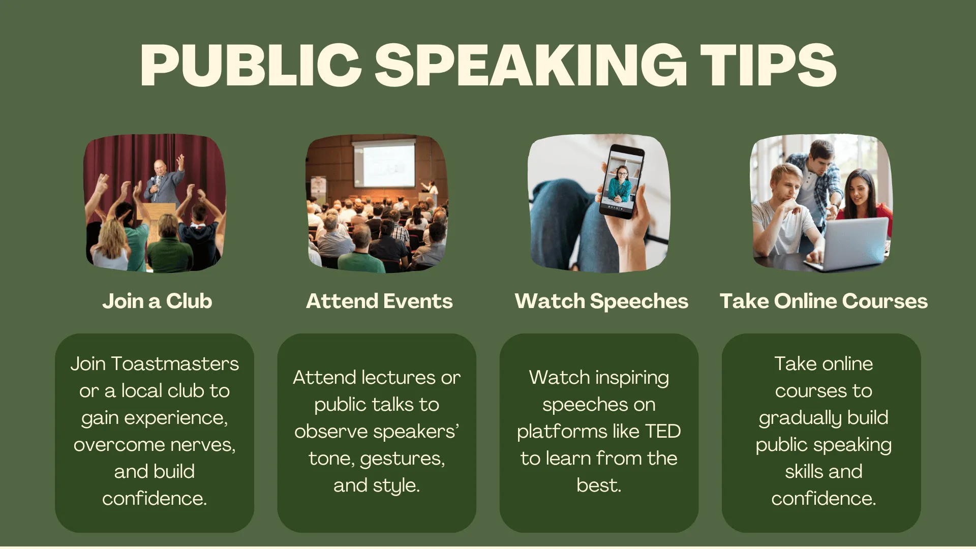 Extra tips for successful speeches and presentations