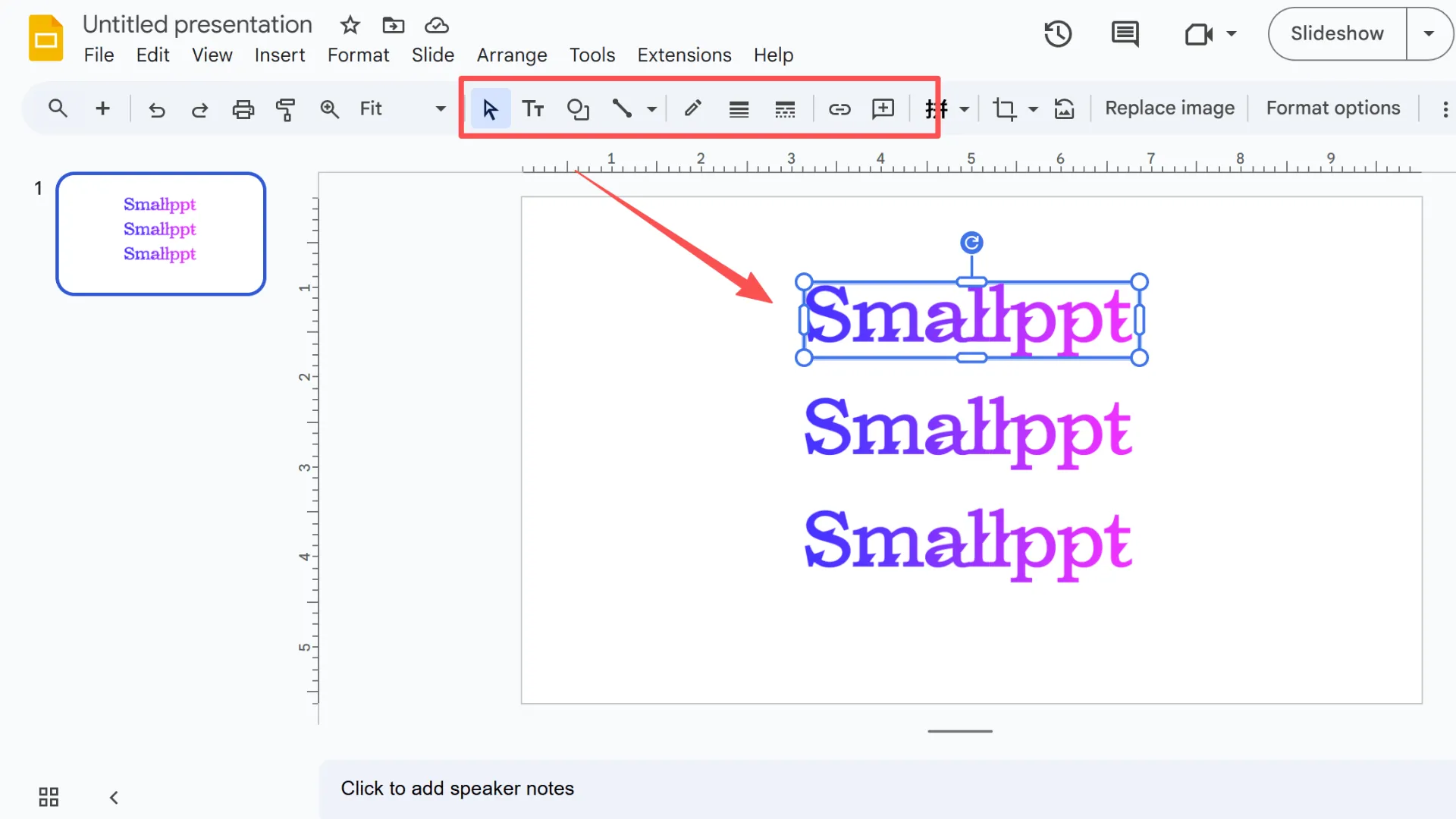 Edit vector graphics in Google Slides