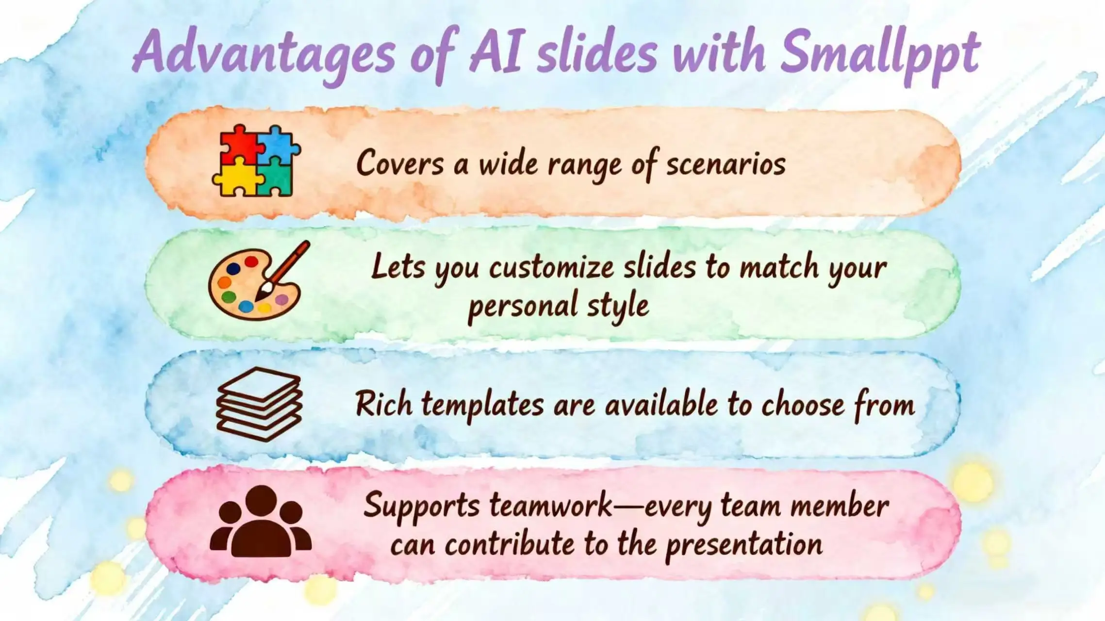 Four advantages of AI Slides with Smallppt