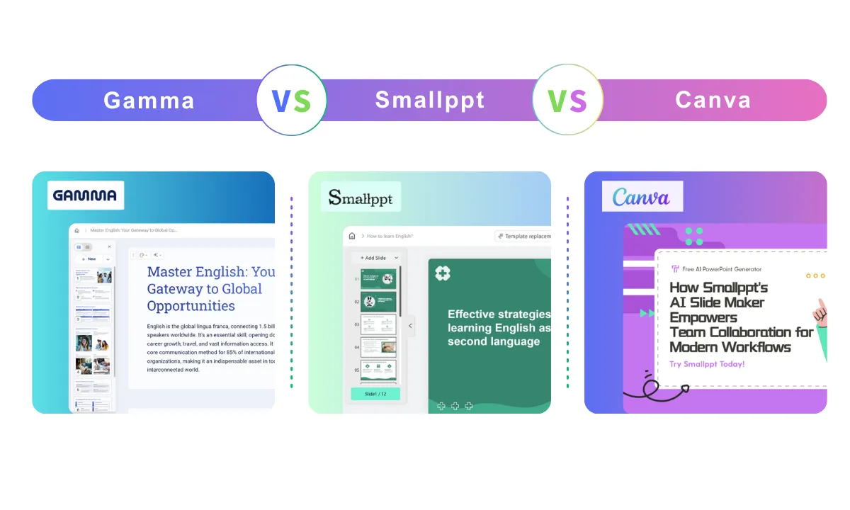 Smallppt、Gamma、Canvaのプレゼンテーションソフトウェア