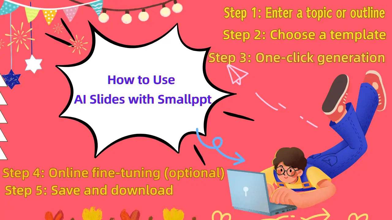 دليل خطوة بخطوة حول كيفية استخدام شرائح الذكاء الاصطناعي مع Smallppt