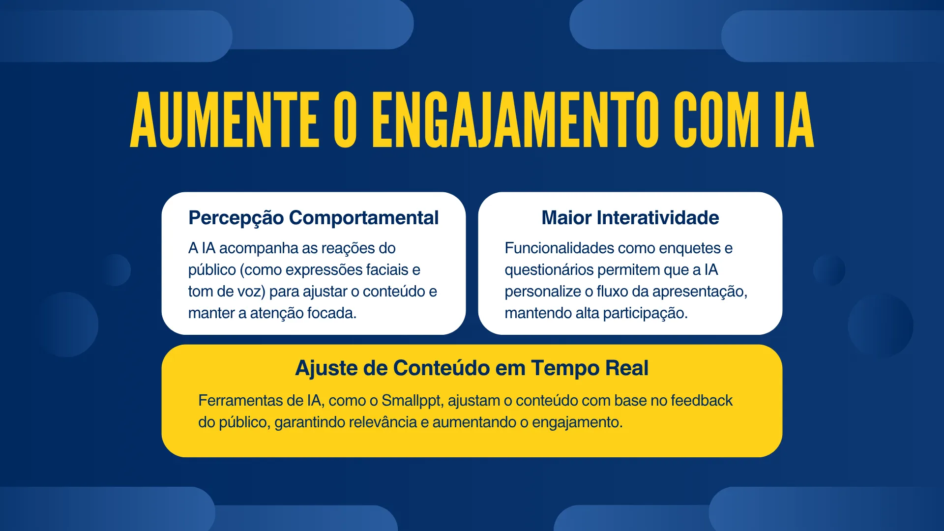 Público participando de uma enquete ao vivo e sessão de perguntas e respostas em uma interface de apresentação orientada por IA.