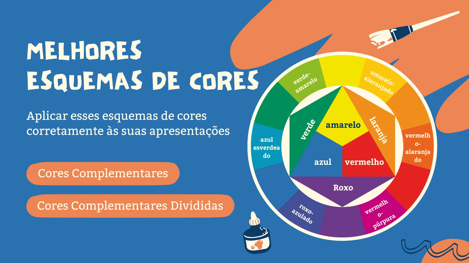 Designs complementares e complementares divididos em pitch decks e visuais da web