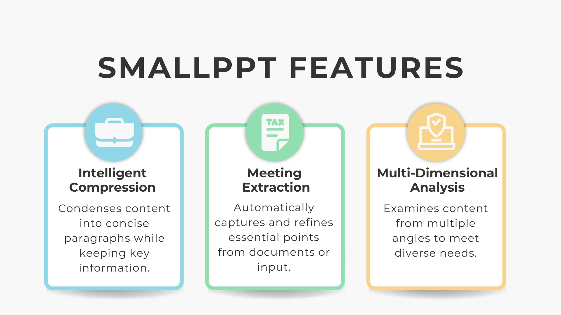 Descripción general de las características de Smallppt para diseño de presentaciones y documentos