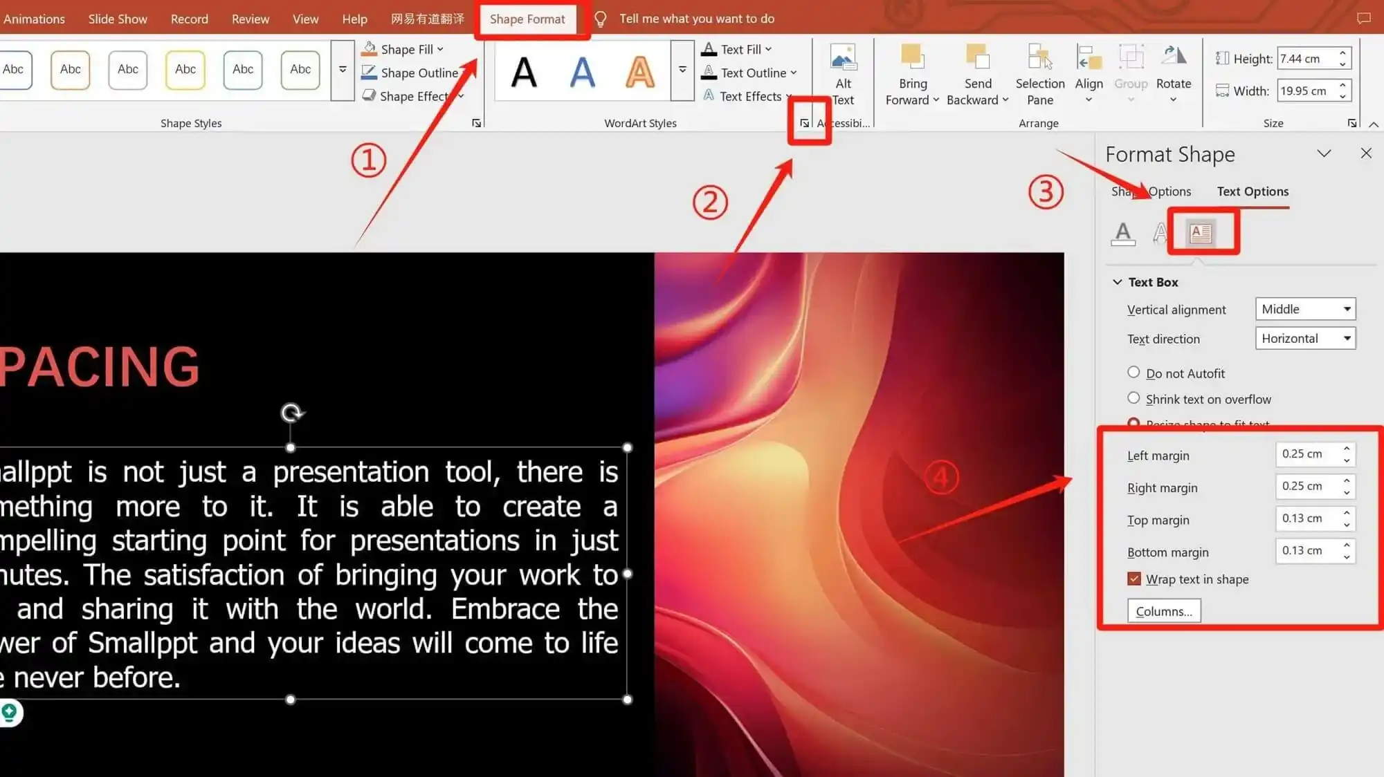 Adiust Distance Between Text and Text Box Edges