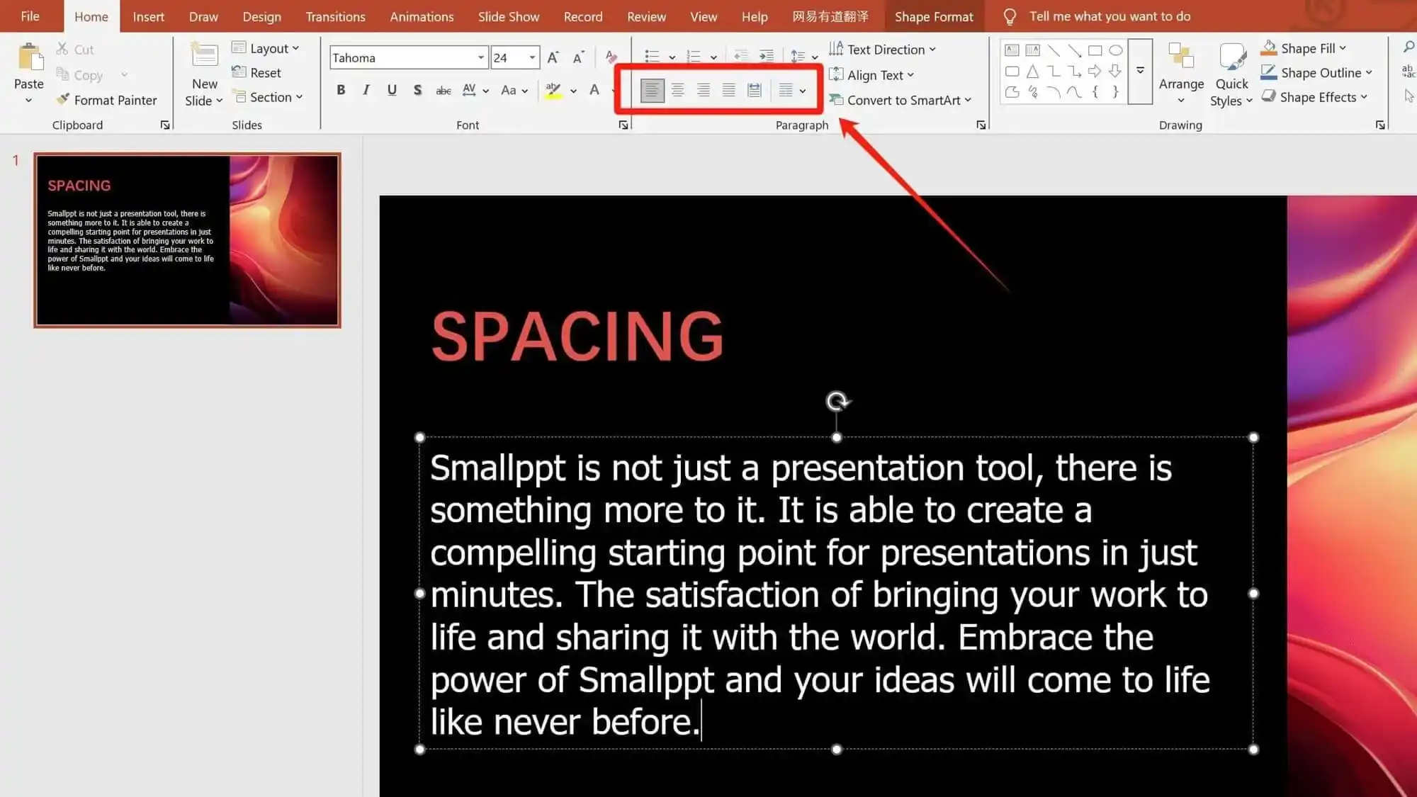 Adjust Text Alignment