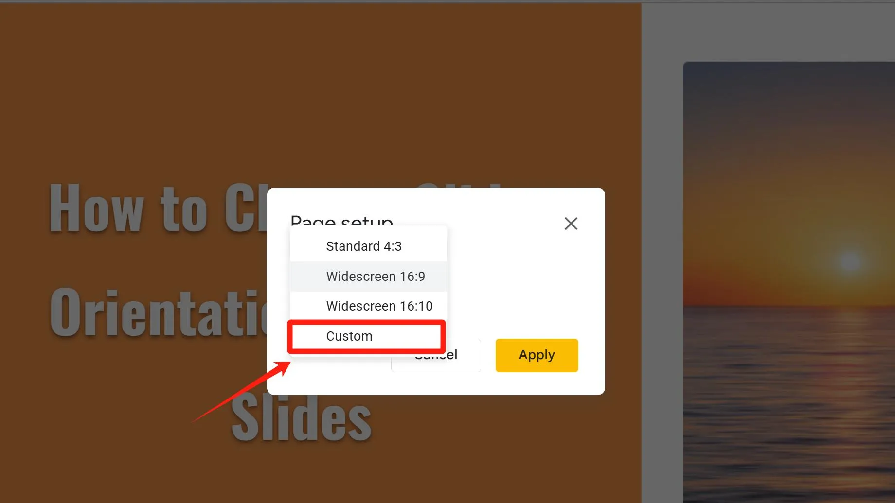 How to Change Page Orientation in Google Slides