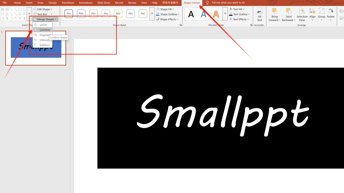 Merge Text with A Shape