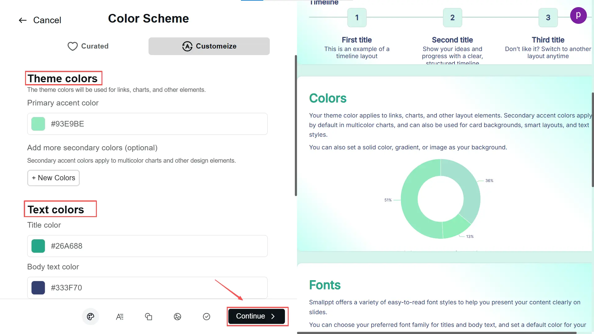 Esta imagem é sobre configuração do esquema de cores.