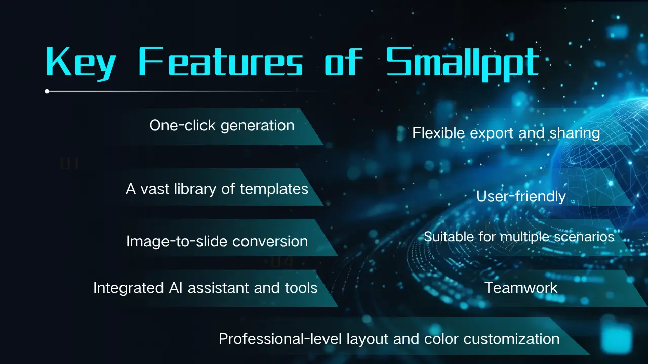 Hauptmerkmale von Smallppt