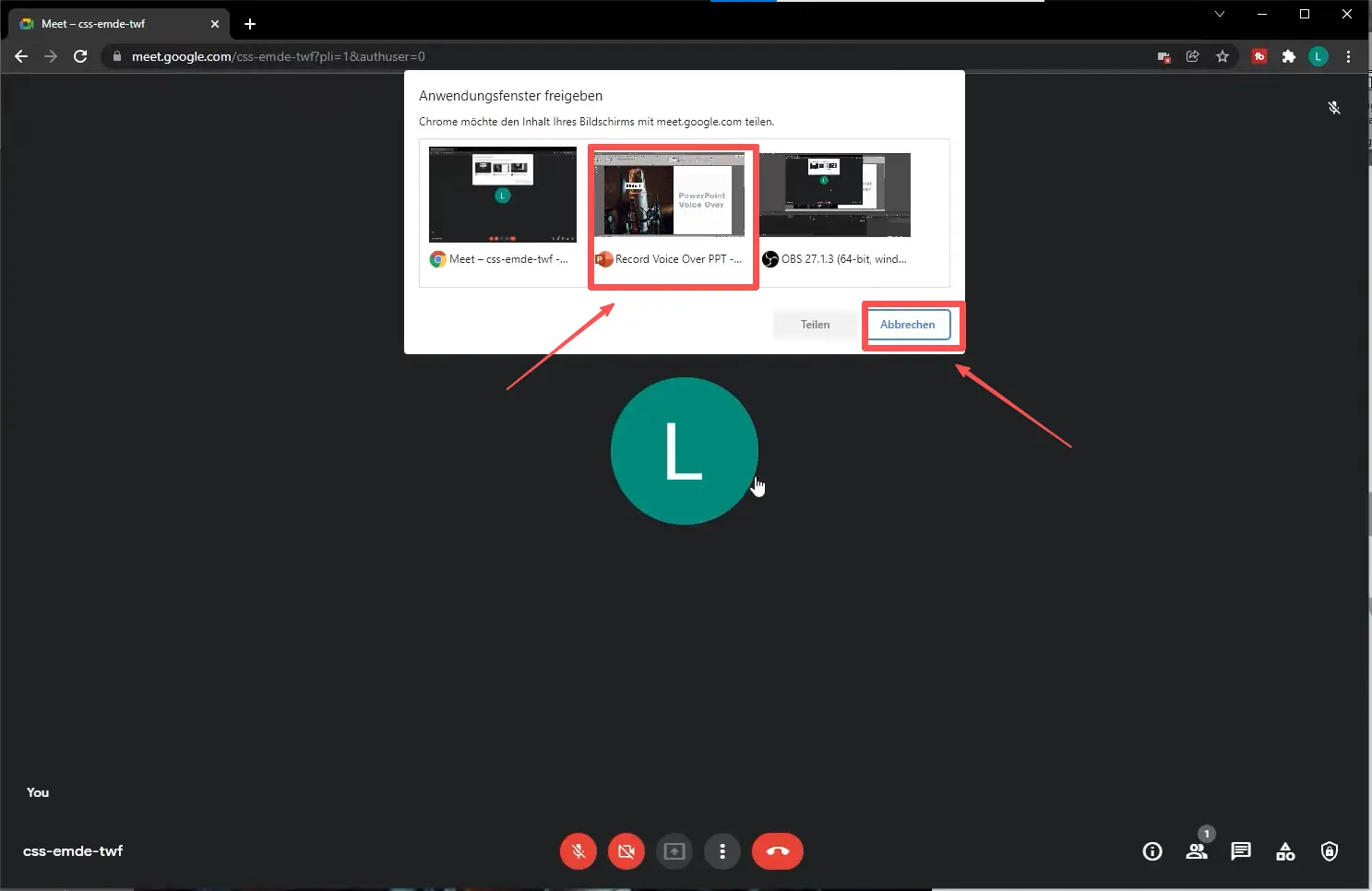 Langkah 5: Buka sebelumnya slide Anda sehingga Anda dapat memilih mana yang akan ditampilkan saat berbagi layar Anda.