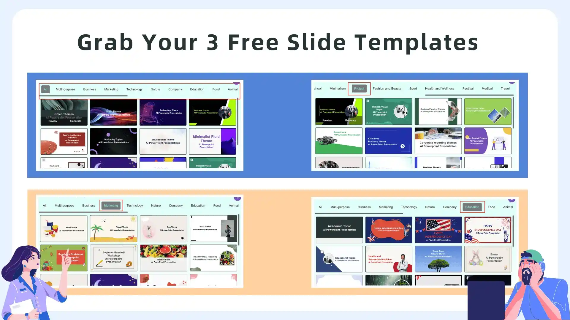 Grab your three free slide templates