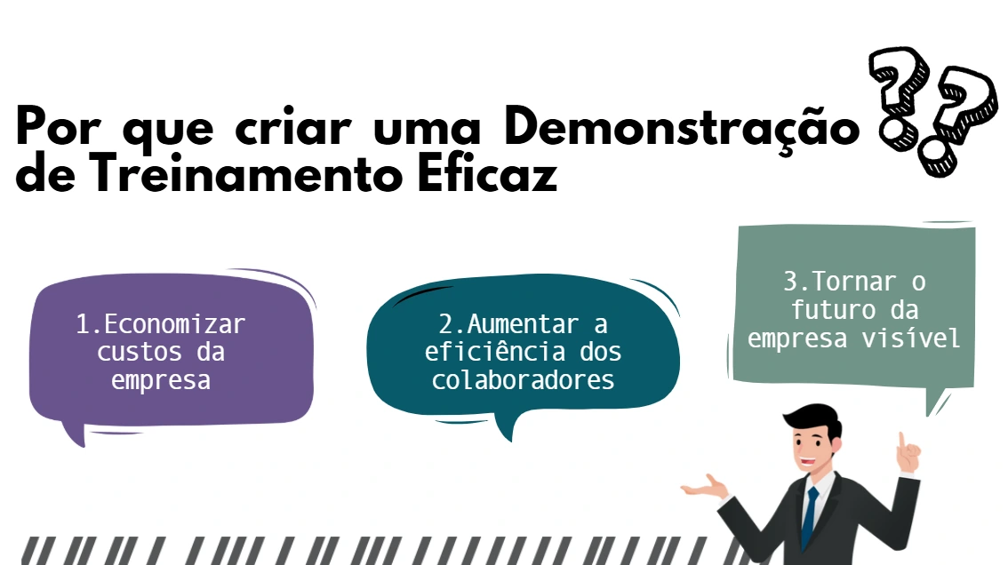 Explica os três motivos para criar apresentações de treinamento eficazes
