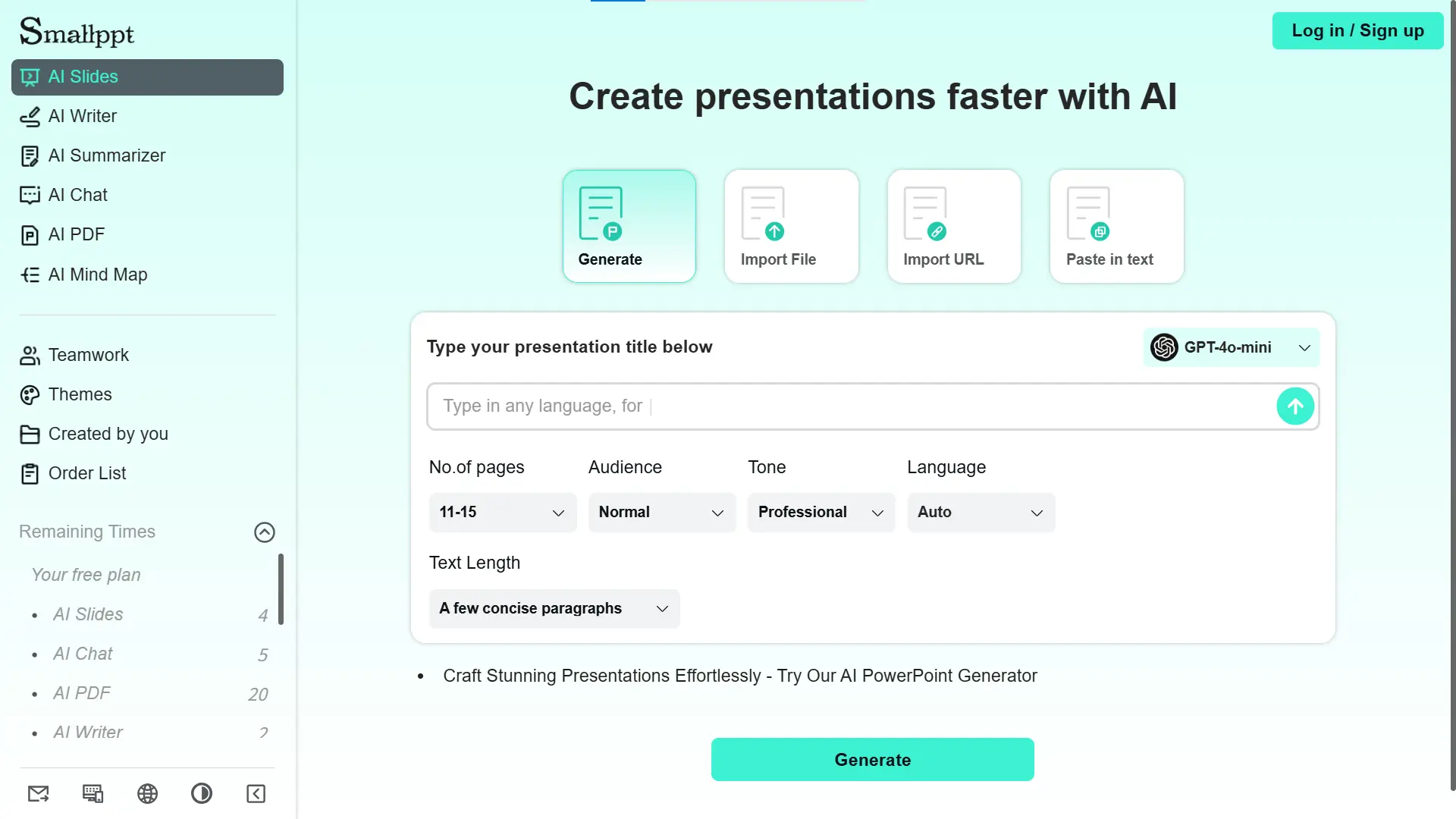 Smallppt is the best aid in making professional-looking slides.