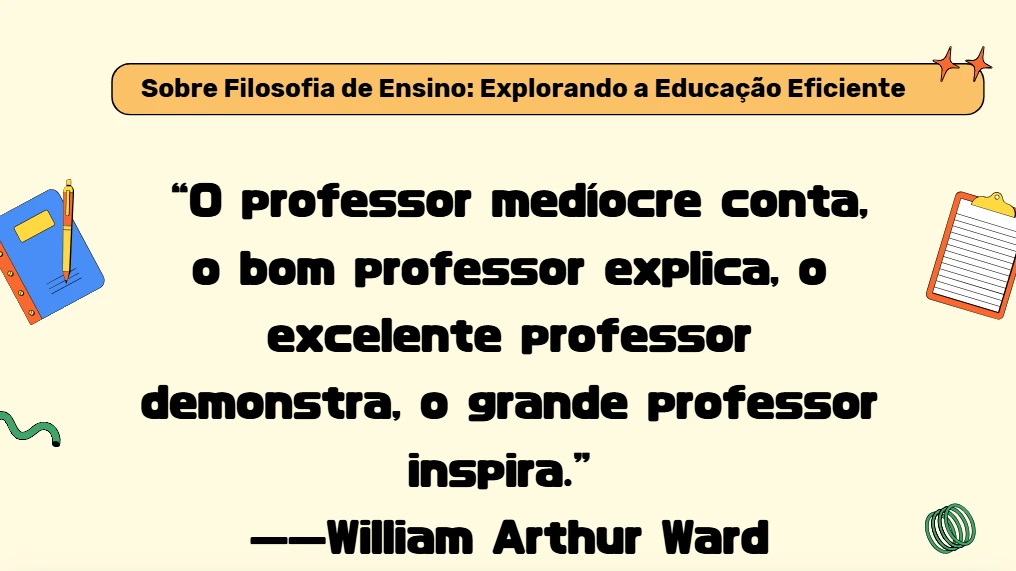 Citação de William Ward sobre a filosofia do ensino