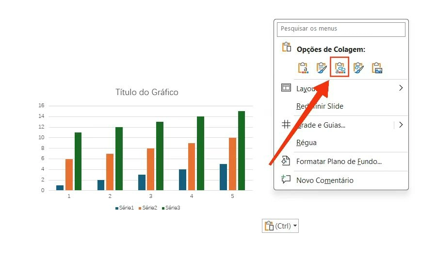 Cole e vincule os dados de gráficos no PowerPoint