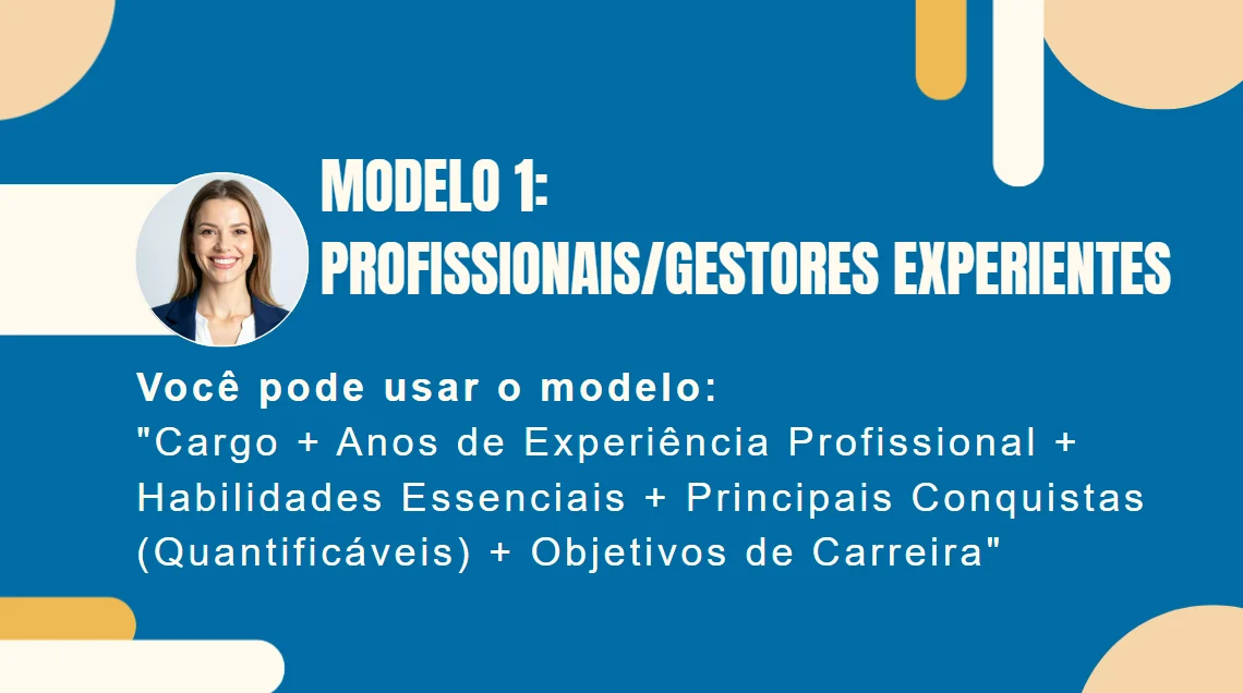 Modelo de currículo para profissionais experientes