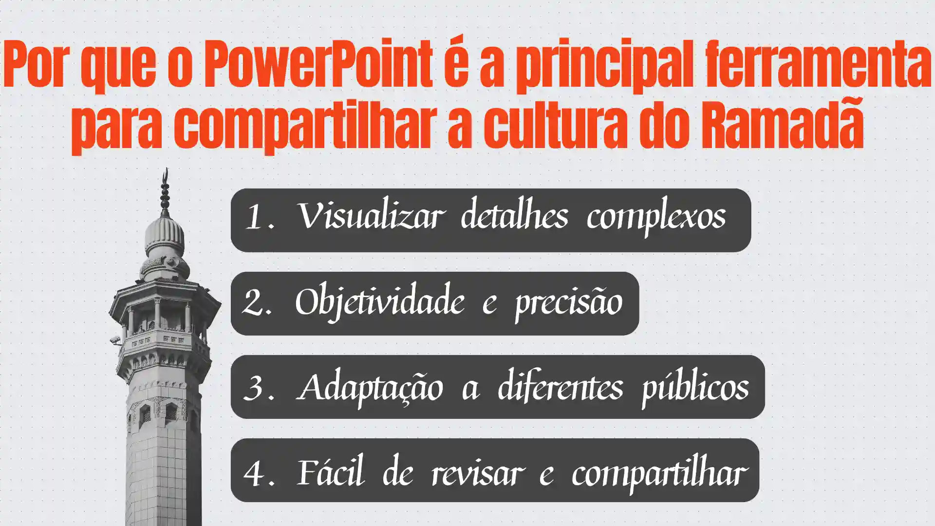 Razões pelas quais as apresentações de slides são adequadas para compartilhar informações culturais