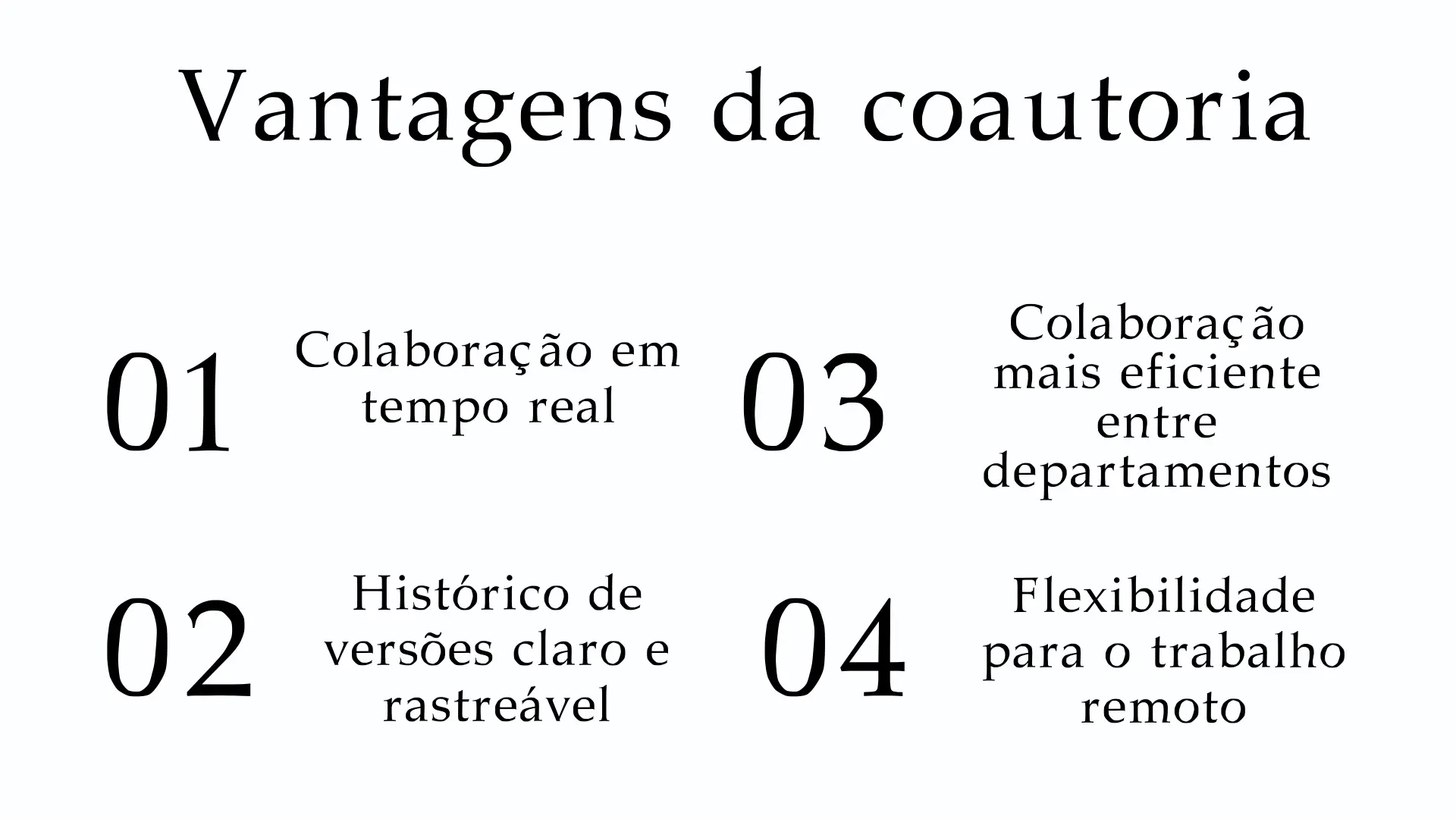 Listando 4 vantagens da edição colaborativa no PowerPoint