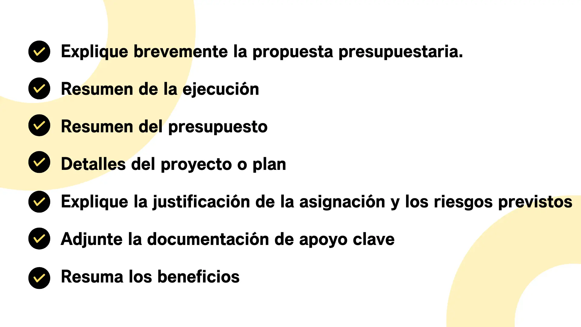 Contenido Principal de una Propuesta de Presupuesto